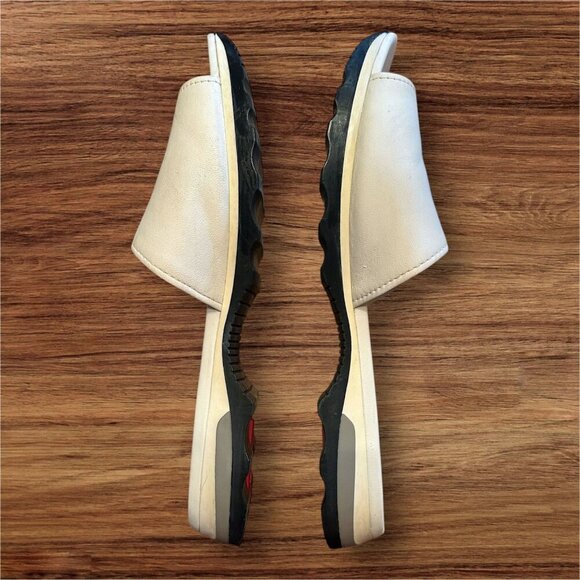 White Black Leather Prada Slides Flat Sandals Flip Flops Size EU 36.5 US 6.5 - Picture 2 of 9